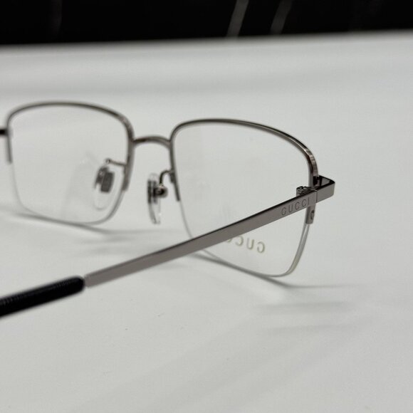 NEW GUCCI GG0863OA 003 SQUARE SILVER METAL EYEGLLASSES GUCCI - Picture 7 of 11